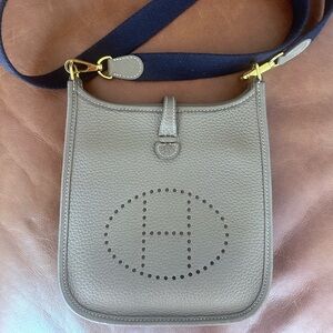 Hermes Gray and Blue Crossbody Bag